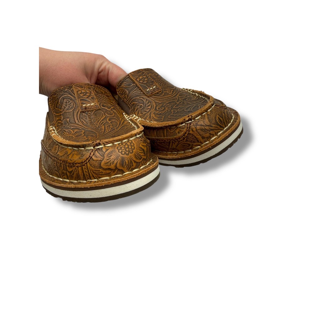 Ariat Cruiser Loafers Women 7.5B Brown Tooled Floral Embossed Leather 10035831 - Picture 4 of 8